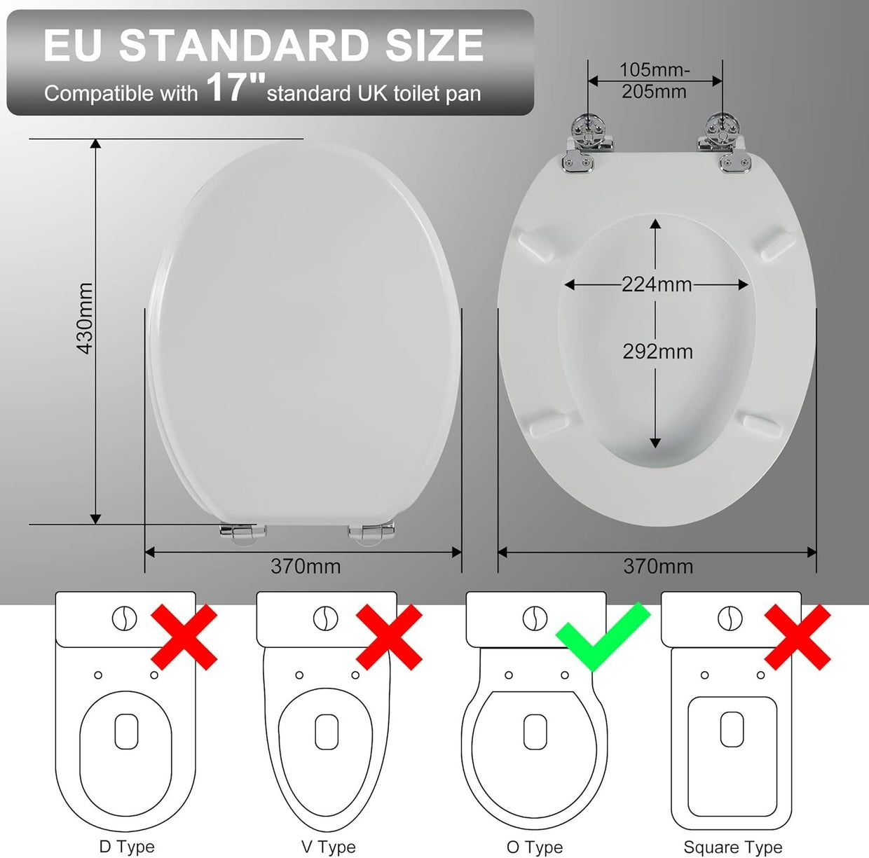 Durable Wooden Toilet Seat White Soft Close Quick Release Antibacterial - Kwikley