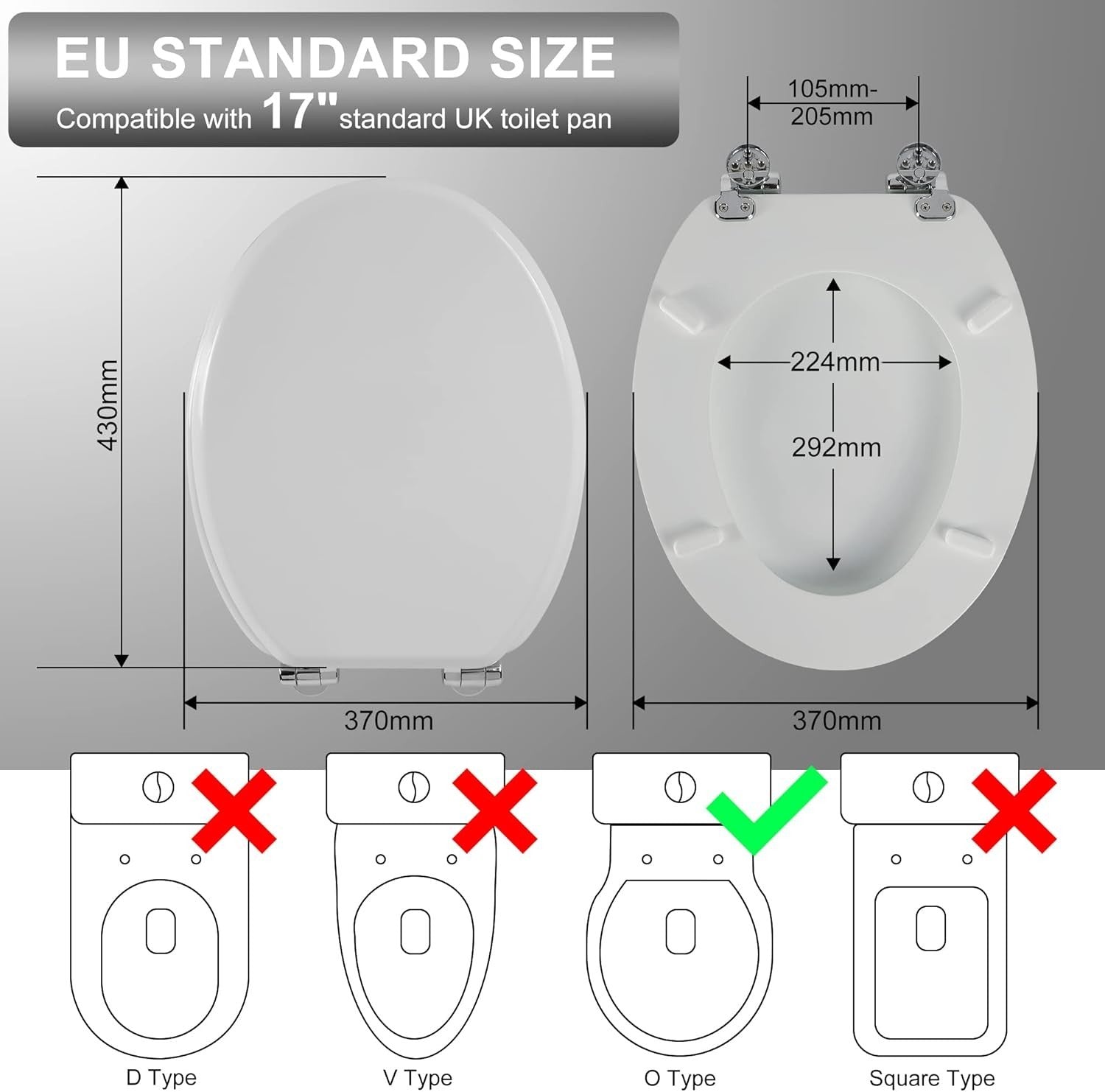 Durable Wooden Toilet Seat White Soft Close Quick Release Antibacterial - Kwikley