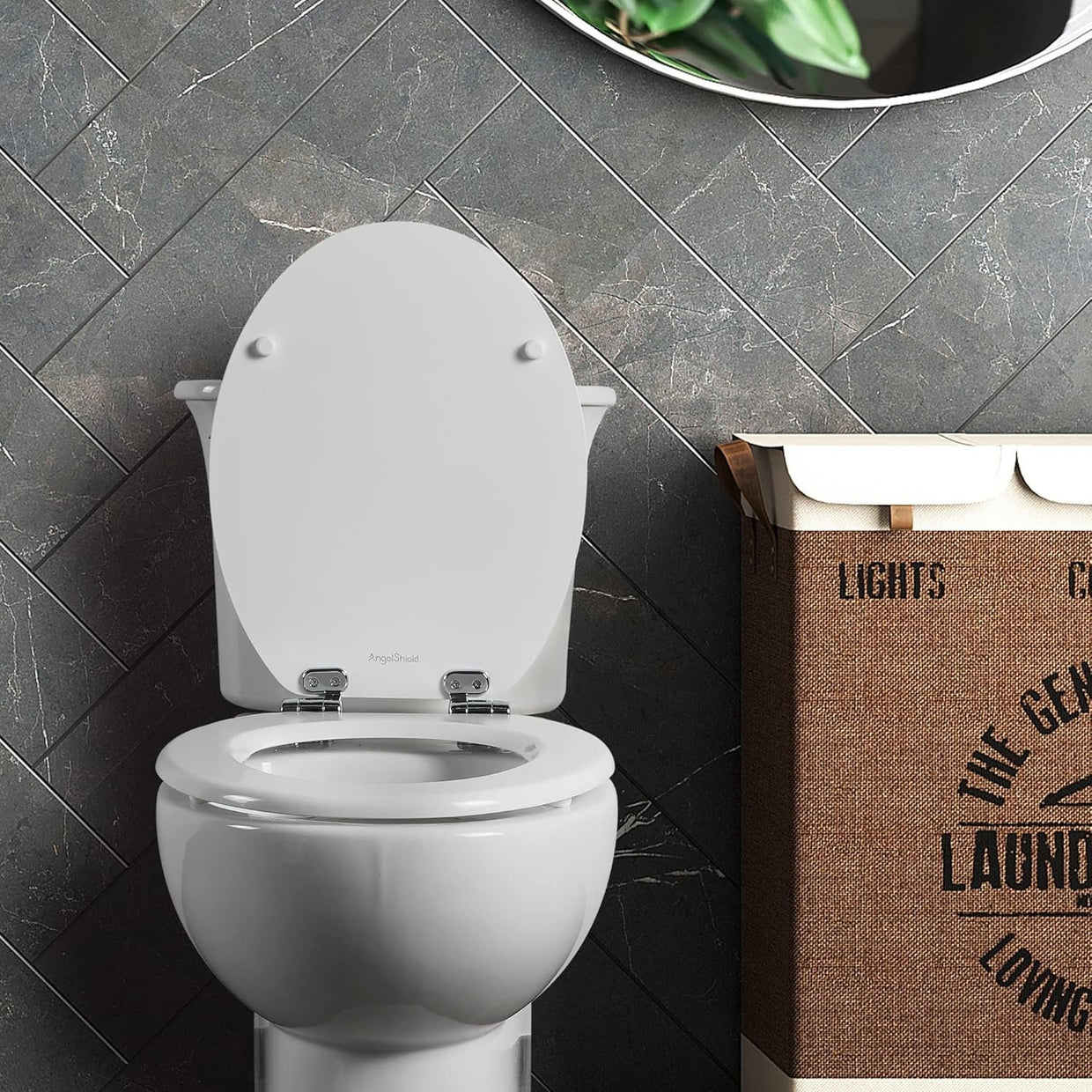 Durable Wooden Toilet Seat White Soft Close Quick Release Antibacterial - Kwikley
