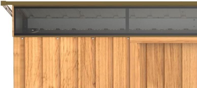 Duramax 8x6 Pent Roof Skylight Garden Shed Woodgrain Metal Outdoor Storage - Kwikley