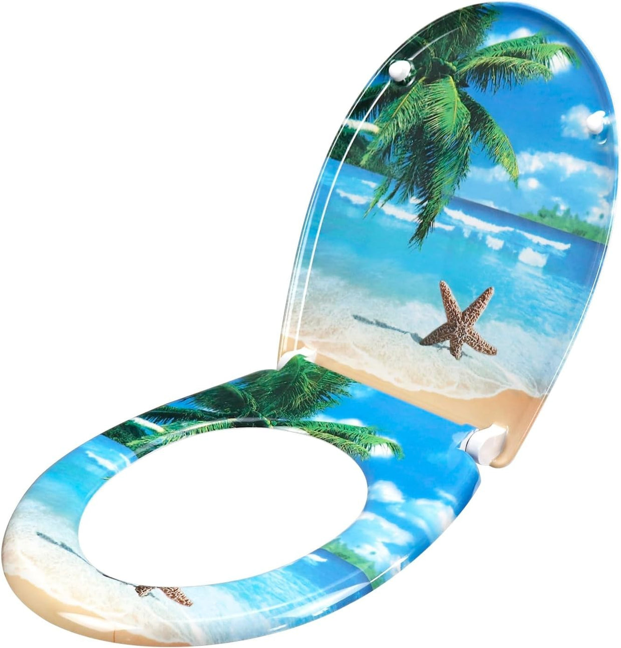 Duroplast Toilet Seat Quick Release Top Fix Colourful Patterns 45x37cm - Kwikley