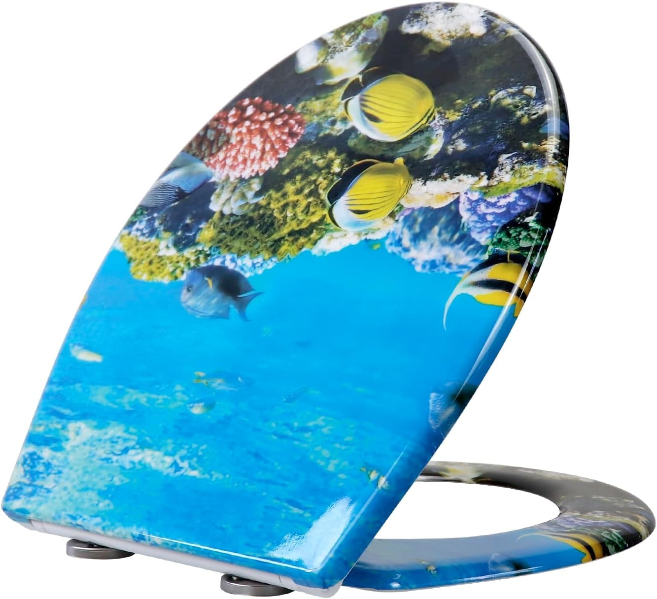 Duroplast Toilet Seat Soft Close Quick Release Top Fix Colorful Patterns 45x37cm - Kwikley
