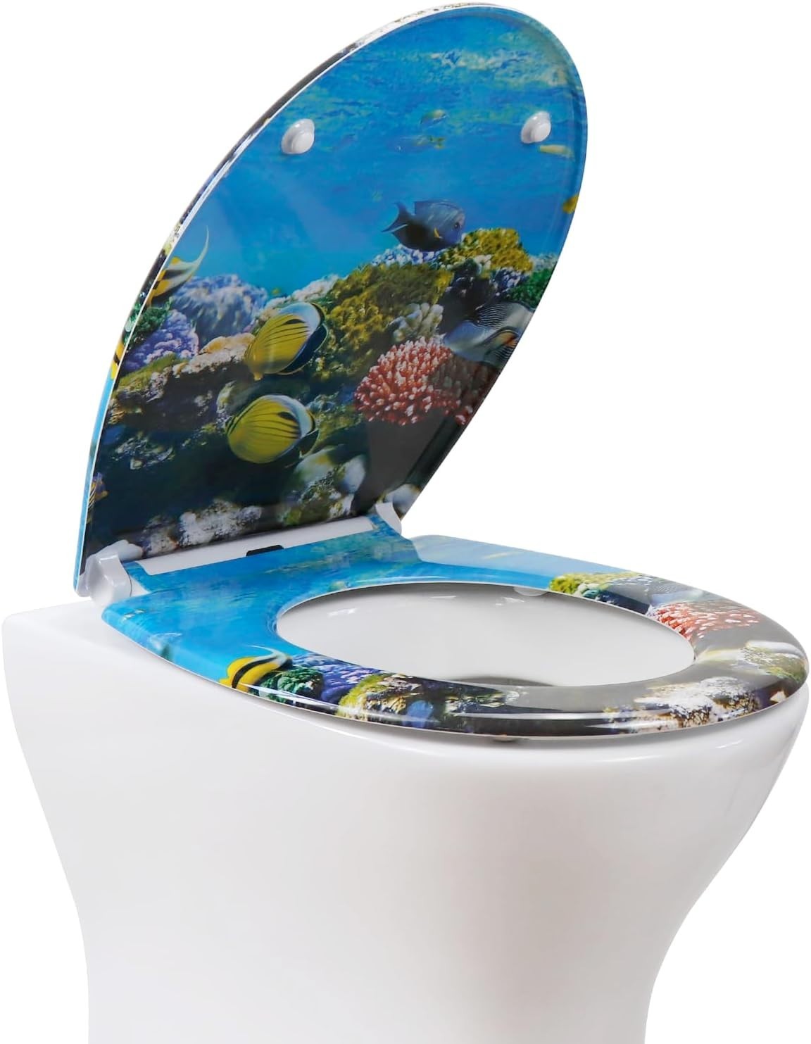 Duroplast Toilet Seat Soft Close Quick Release Top Fix Colorful Patterns 45x37cm - Kwikley