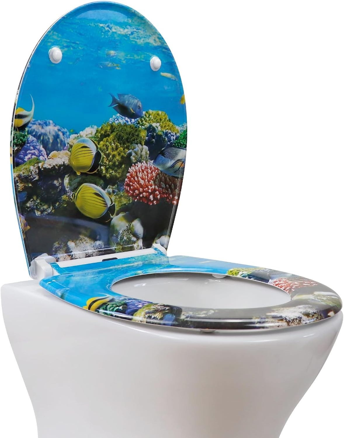 Duroplast Toilet Seat Soft Close Quick Release Top Fix Colorful Patterns 45x37cm - Kwikley
