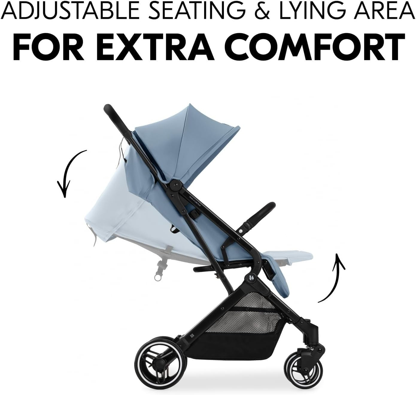 Dusty Blue Lightweight Travel Pushchair One Hand Fold Recline 22kg - Kwikley