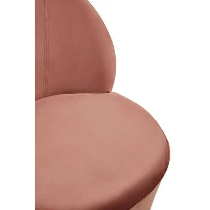 Dusty Pink Velvet Barrel Chair Gold Base Tub Seat for Bedroom Lounge Decor - Kwikley