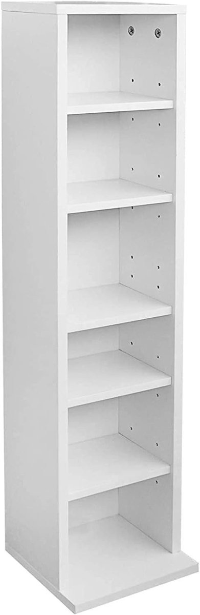 DVD CD Storage Tower Rack Media Shelf Organizer Cabinet White 100 Disc - Kwikley