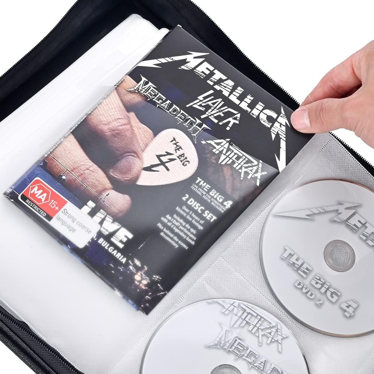 DVD CD Storage Wallet Holds 128 Discs 64 Booklets Organizer Case - Kwikley