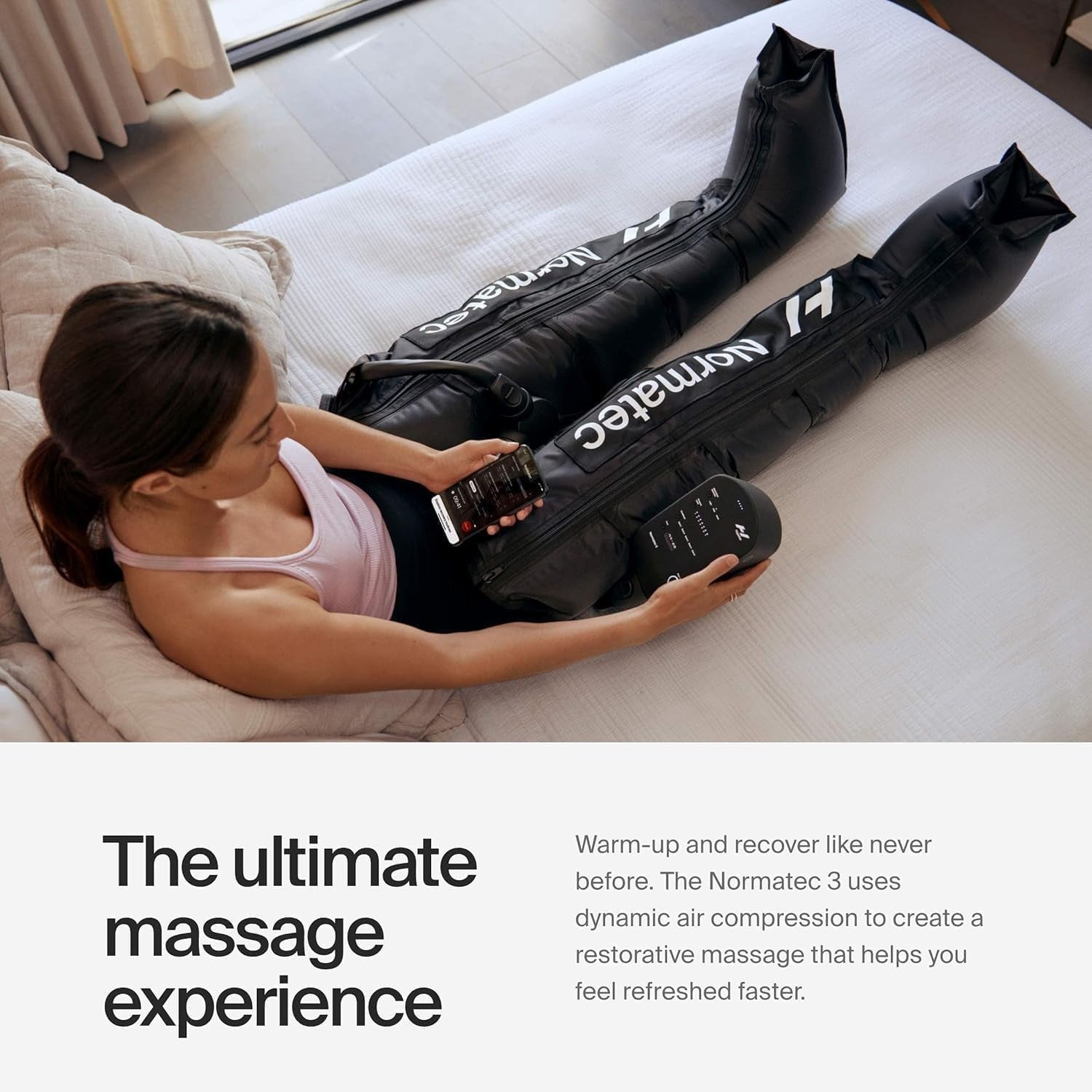 Dynamic Compression Leg Massager for Recovery & Muscle Relief, Portable - Kwikley