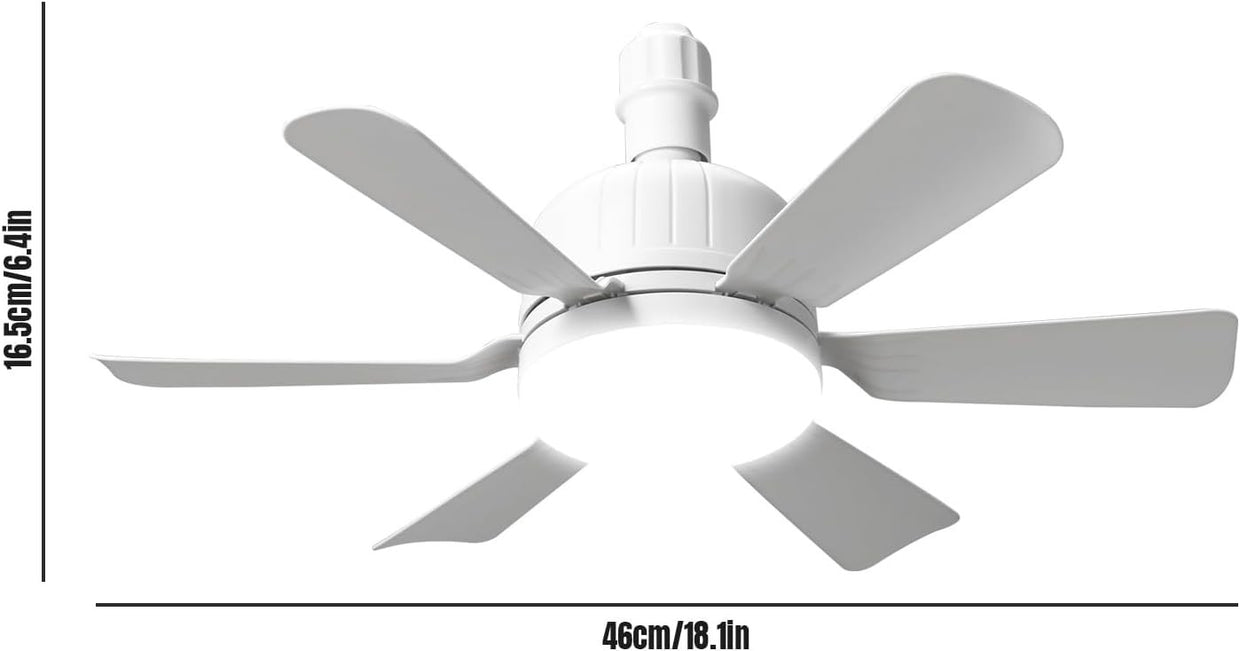 E27 Ceiling Fan Light, 3 Speeds, 3 Modes, Sleep Timer, Remote, Colorful - Kwikley