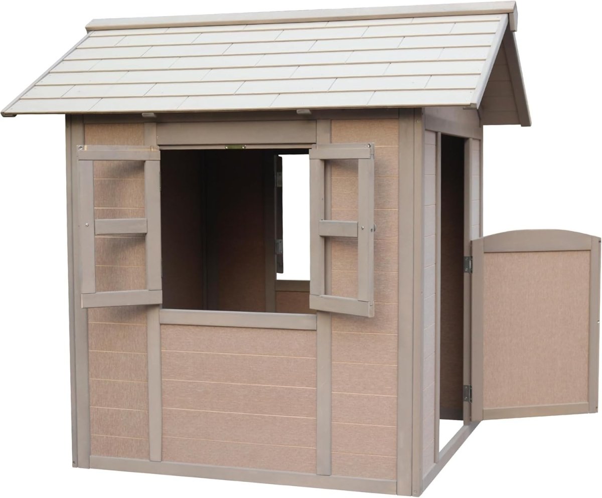 Eco Wooden Kids Playhouse Outdoor Garden w Letterbox Window - Kwikley