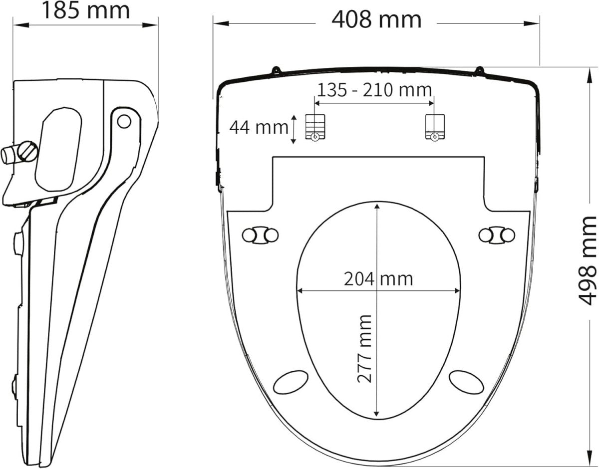Electric Bidet Toilet Seat White Soft Close Warm Water Dryer Smart Remote - Kwikley