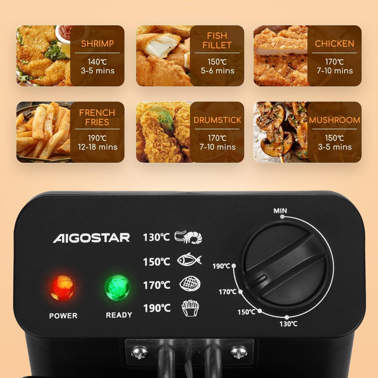 Electric Deep Fryer 3L 2200W Stainless Steel Easy Clean Viewing Window - Kwikley