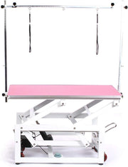 Electric Dog Grooming Table Adjustable Height Mobile Wheels Non Slip Top - Kwikley