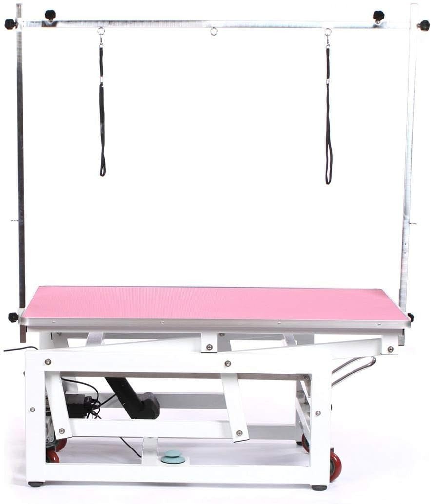 Electric Dog Grooming Table Adjustable Height Mobile Wheels Non Slip Top - Kwikley