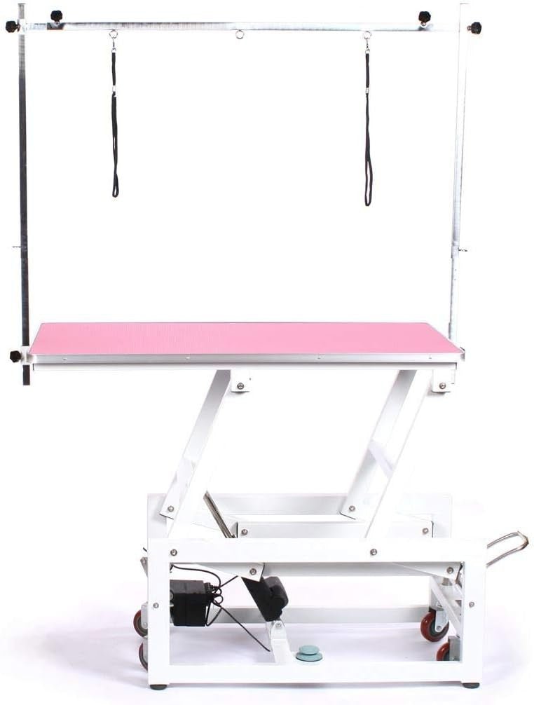 Electric Dog Grooming Table Adjustable Height Mobile Wheels Non Slip Top - Kwikley