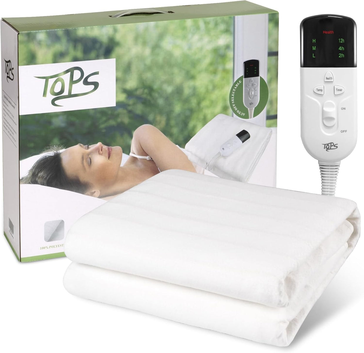 Electric Double Heated Underblanket 160x140cm 3 Heat Settings Auto Timer - Kwikley