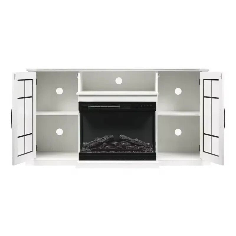 Electric Fireplace TV Stand 150cm Heater Cabinet with Storage & Remote - Kwikley