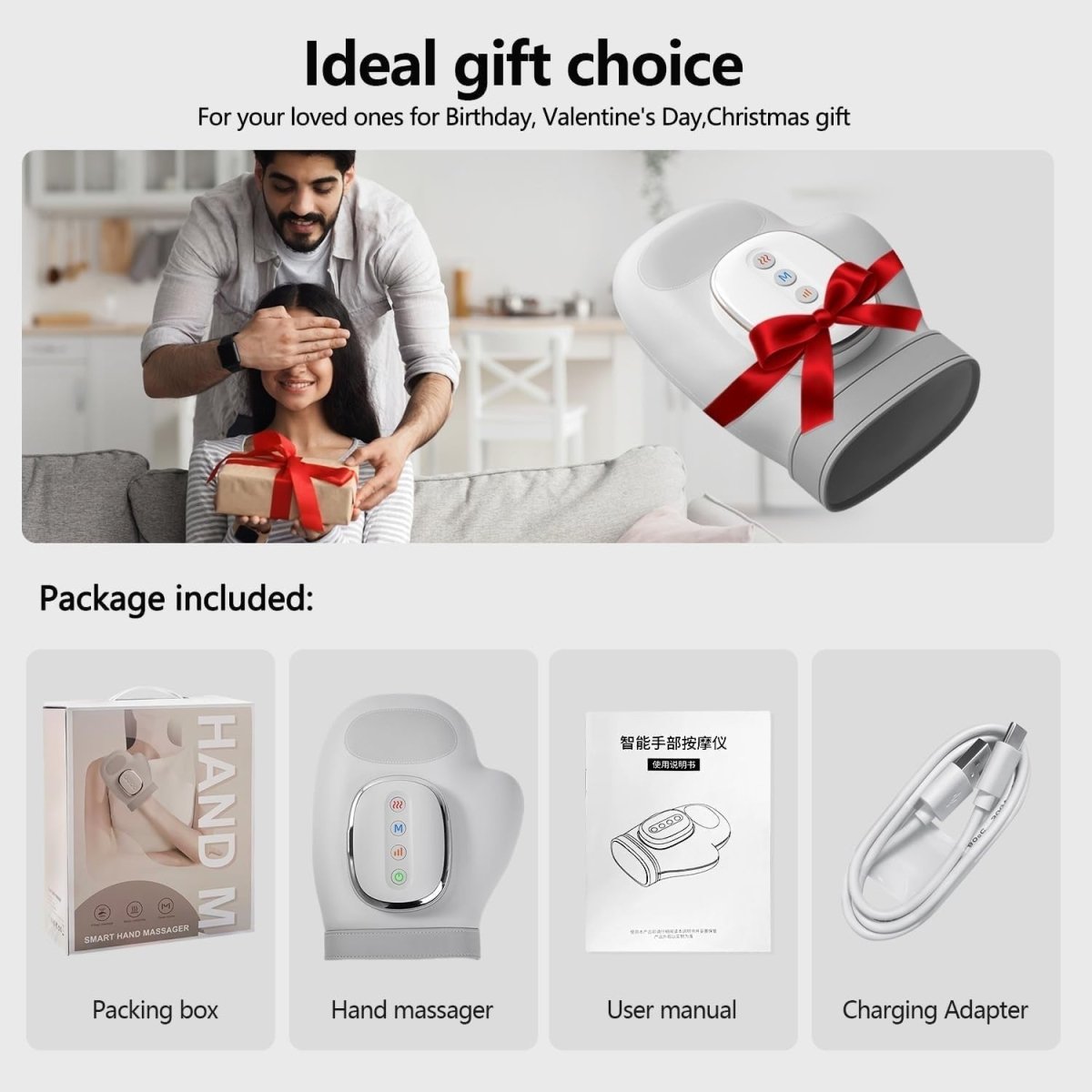 Electric Hand Massager for Arthritis & Carpal Tunnel | Heat, Compression, Portab - Kwikley