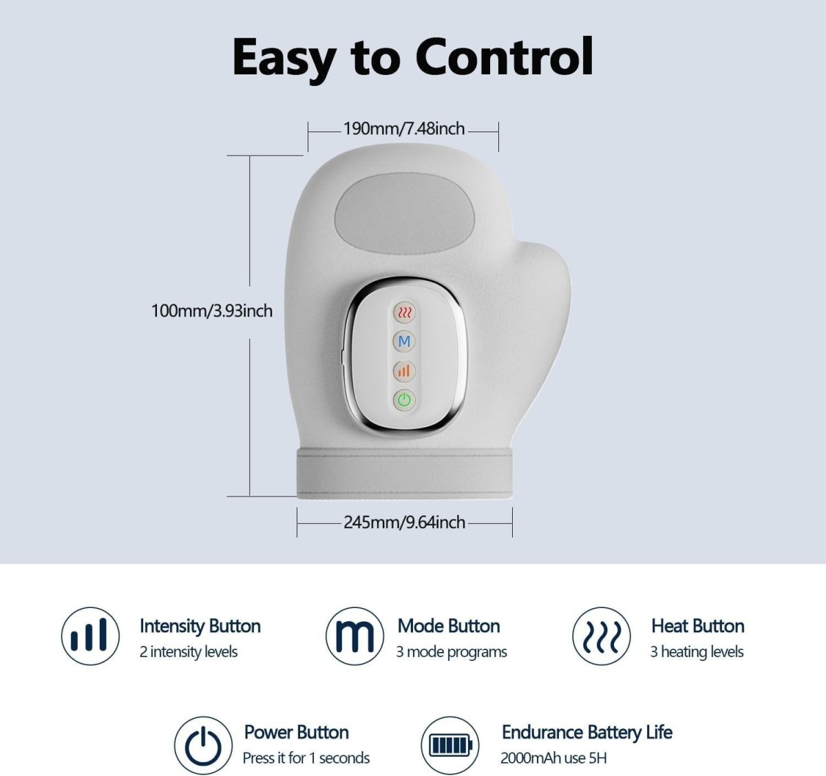 Electric Hand Massager for Arthritis & Carpal Tunnel | Heat, Compression, Portab - Kwikley