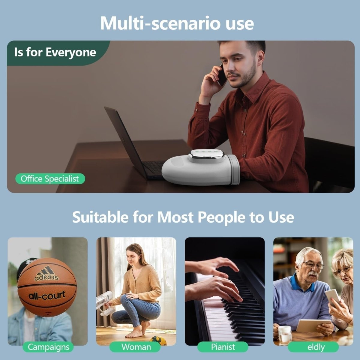 Electric Hand Massager for Arthritis & Carpal Tunnel | Heat, Compression, Portab - Kwikley