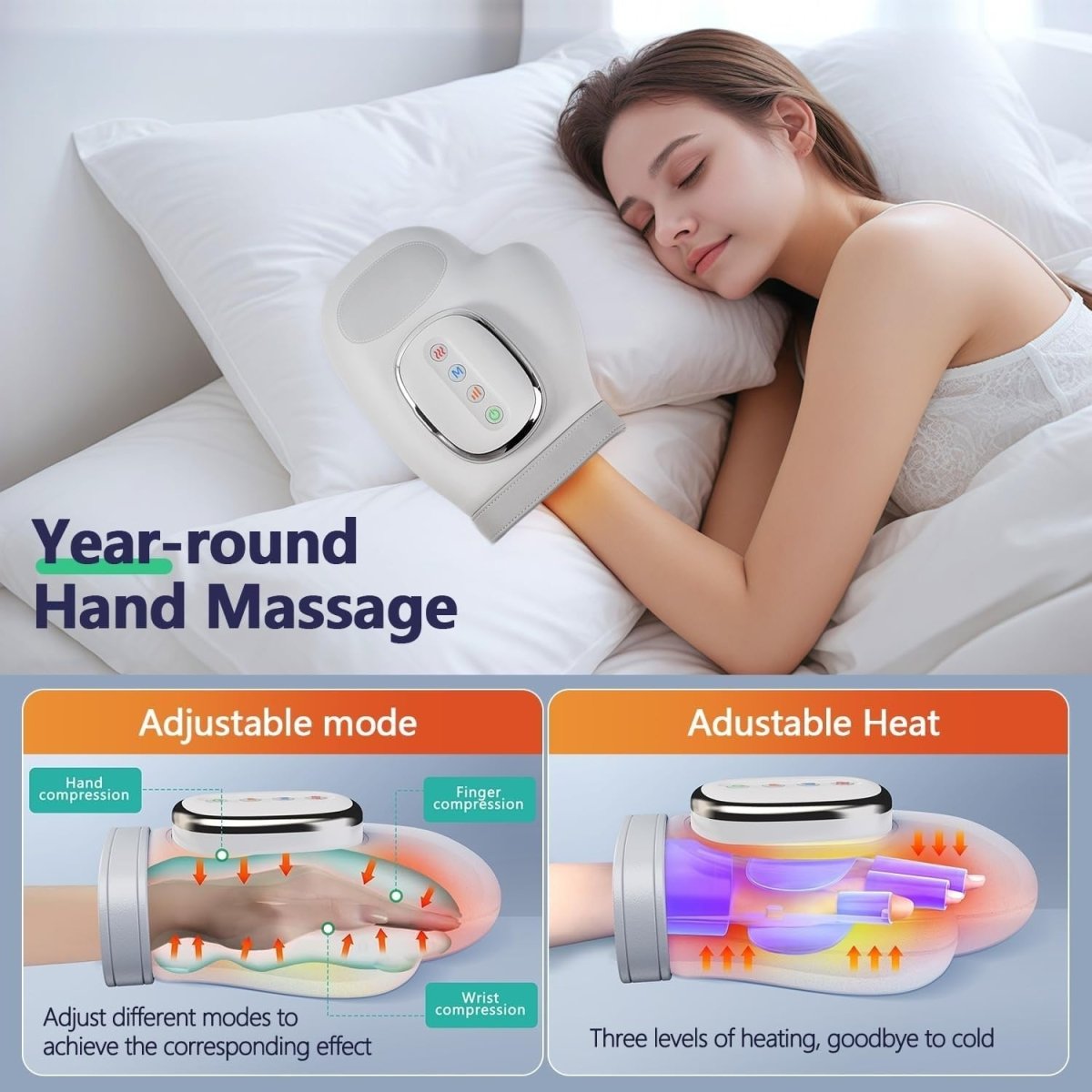 Electric Hand Massager for Arthritis & Carpal Tunnel | Heat, Compression, Portab - Kwikley
