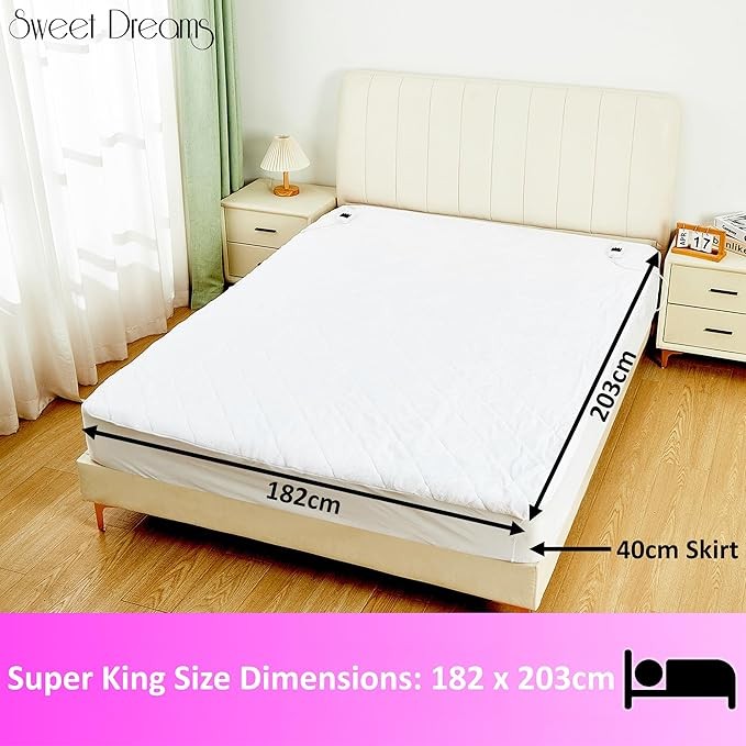 Electric Heated Super King Underblanket Plush Fitted Dual Control Washable - Kwikley