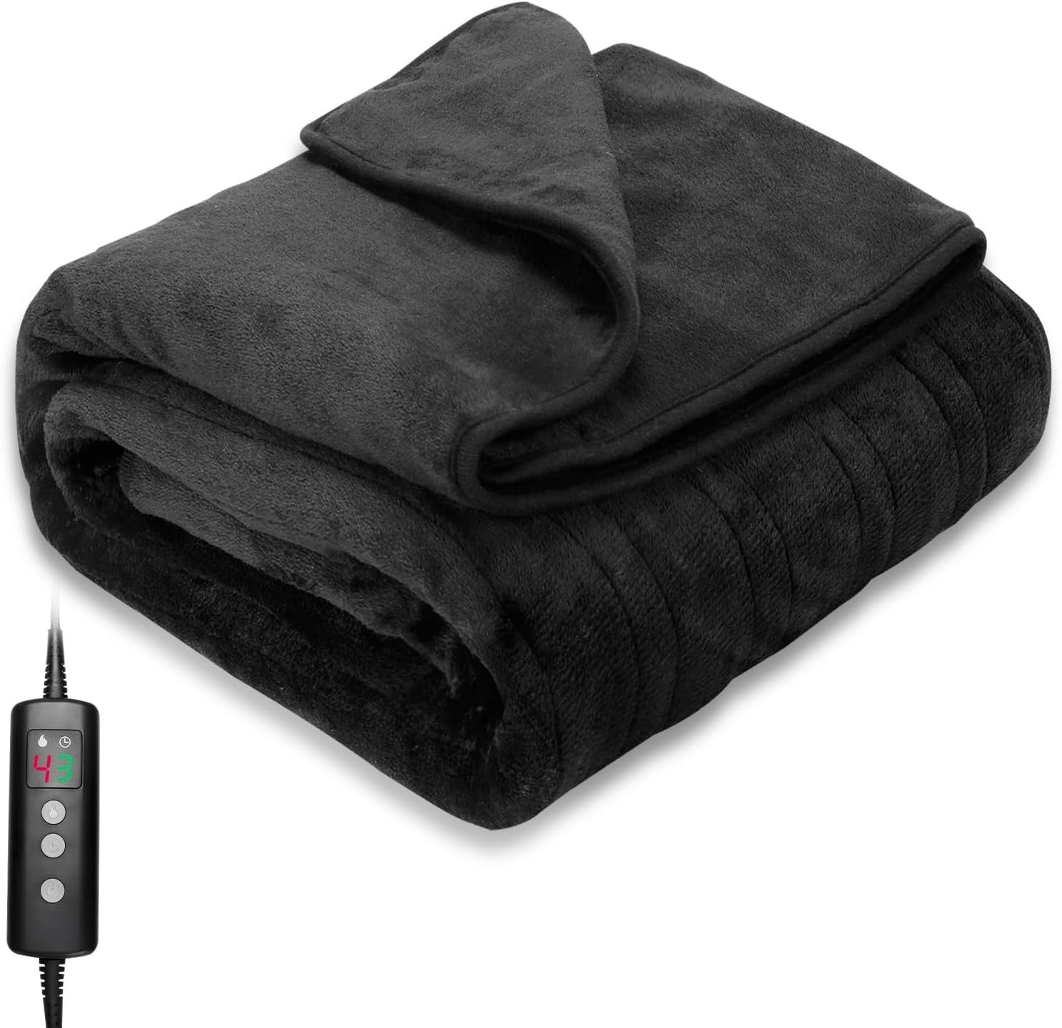 Electric Heated Throw Blanket 10 Heat Levels Auto Off Washable 160x130cm - Kwikley
