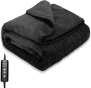 Electric Heated Throw Blanket 10 Heat Levels Auto Off Washable 160x130cm - Kwikley