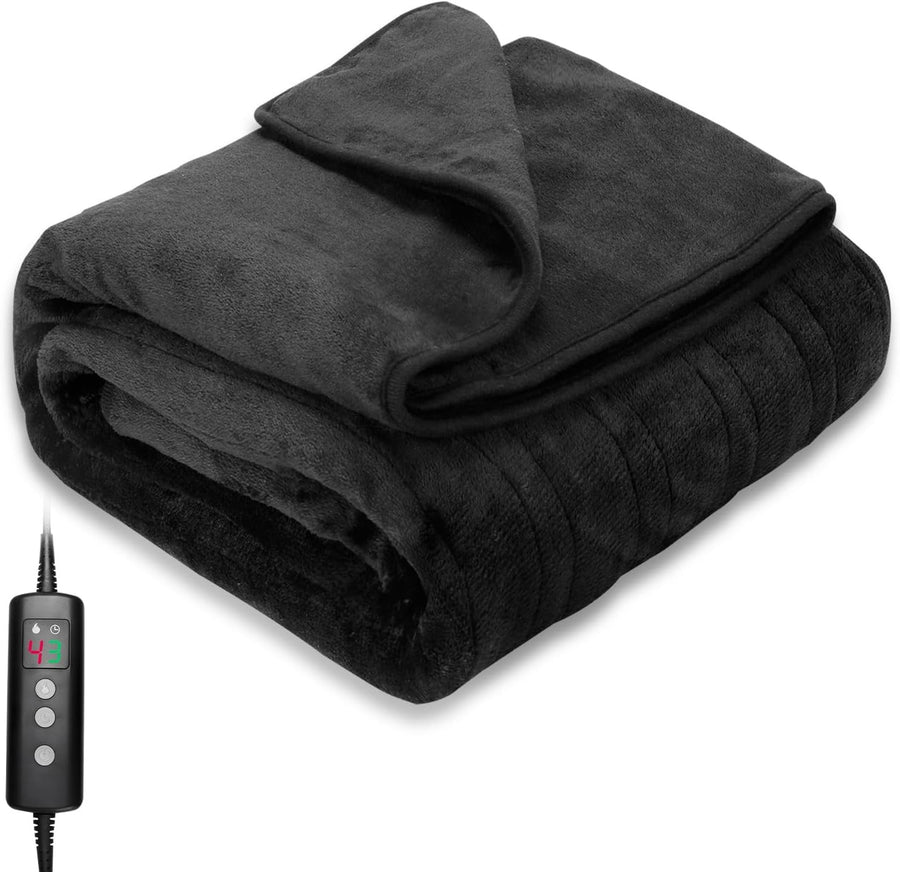 Electric Heated Throw Blanket 10 Heat Levels Auto Off Washable 160x130cm - Kwikley