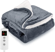 Electric Heated Throw Blanket 10 Heat Levels Auto Off Washable - Kwikley