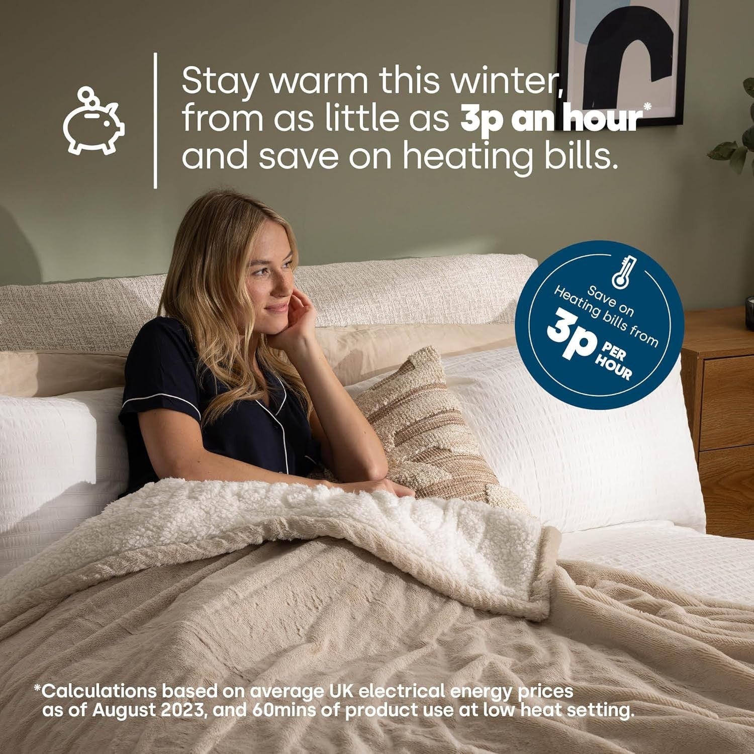 Electric Heated Throw Blanket 10 Heat Levels Auto Timer Soft Sherpa 130x160 - Kwikley