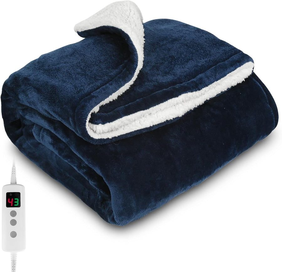 Electric Heated Throw Blanket 10 Heat Levels Auto Washable 160x130cm - Kwikley