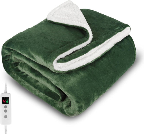Electric Heated Throw Blanket 10 Heat Levels Off Washable 160x130cm - Kwikley