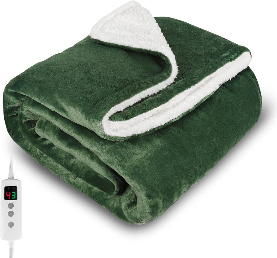 Electric Heated Throw Blanket 10 Heat Levels Off Washable 160x130cm - Kwikley