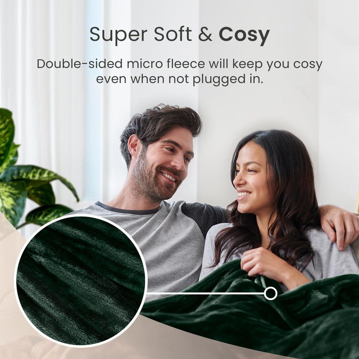 Electric Heated Throw Blanket 10 Heat Levels Timer Remote 160x130cm - Kwikley