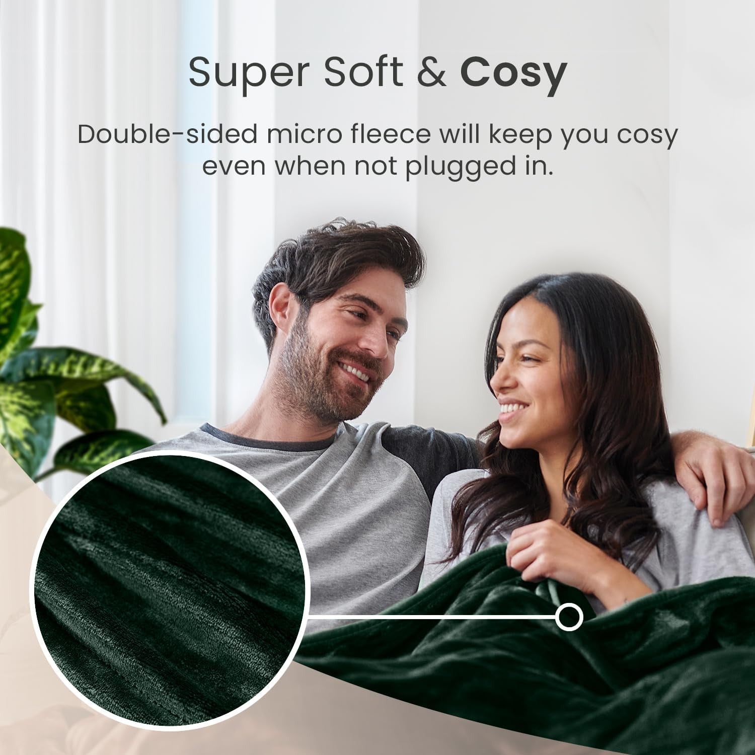 Electric Heated Throw Blanket 10 Heat Levels Timer Remote 160x130cm - Kwikley