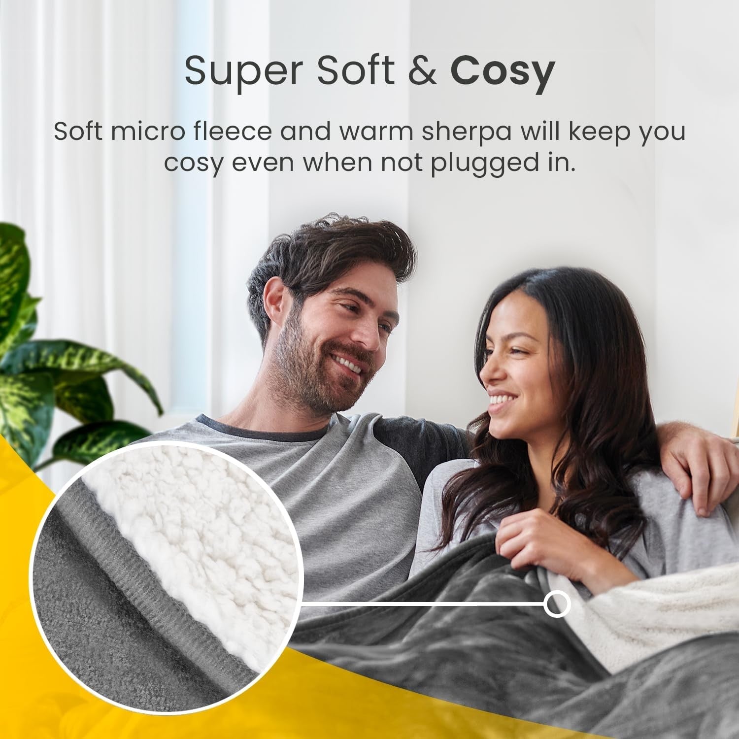 Electric Heated Throw Blanket 10 Heat Levels Washable 160x130cm - Kwikley