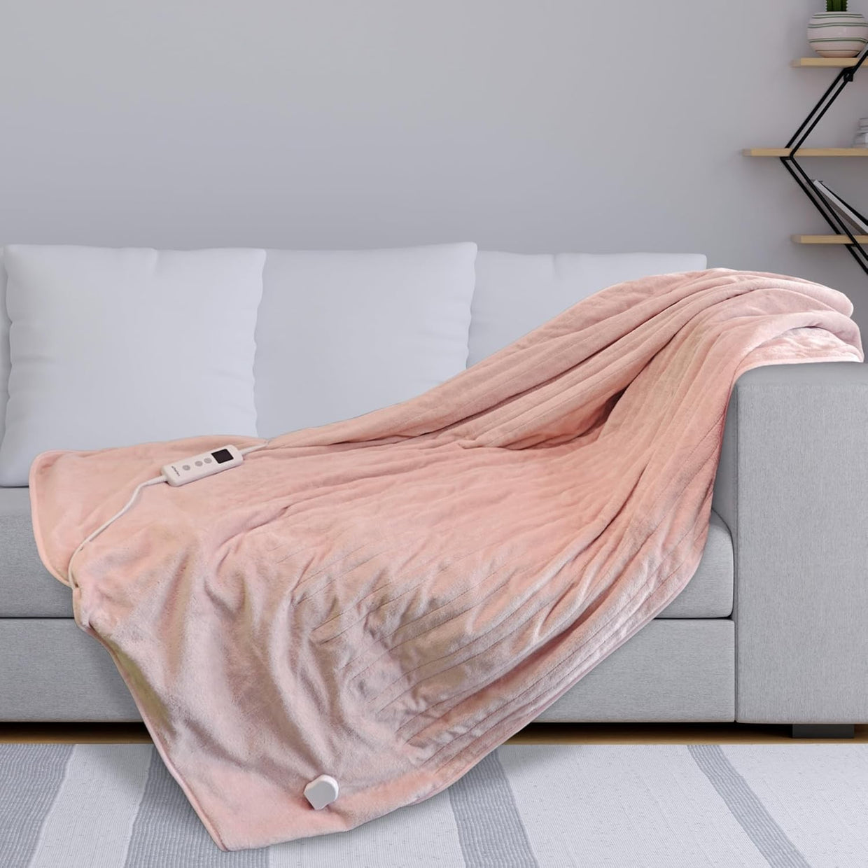 Electric Heated Throw Blanket 120x160cm Soft Fleece 10 Heat Timer - Kwikley
