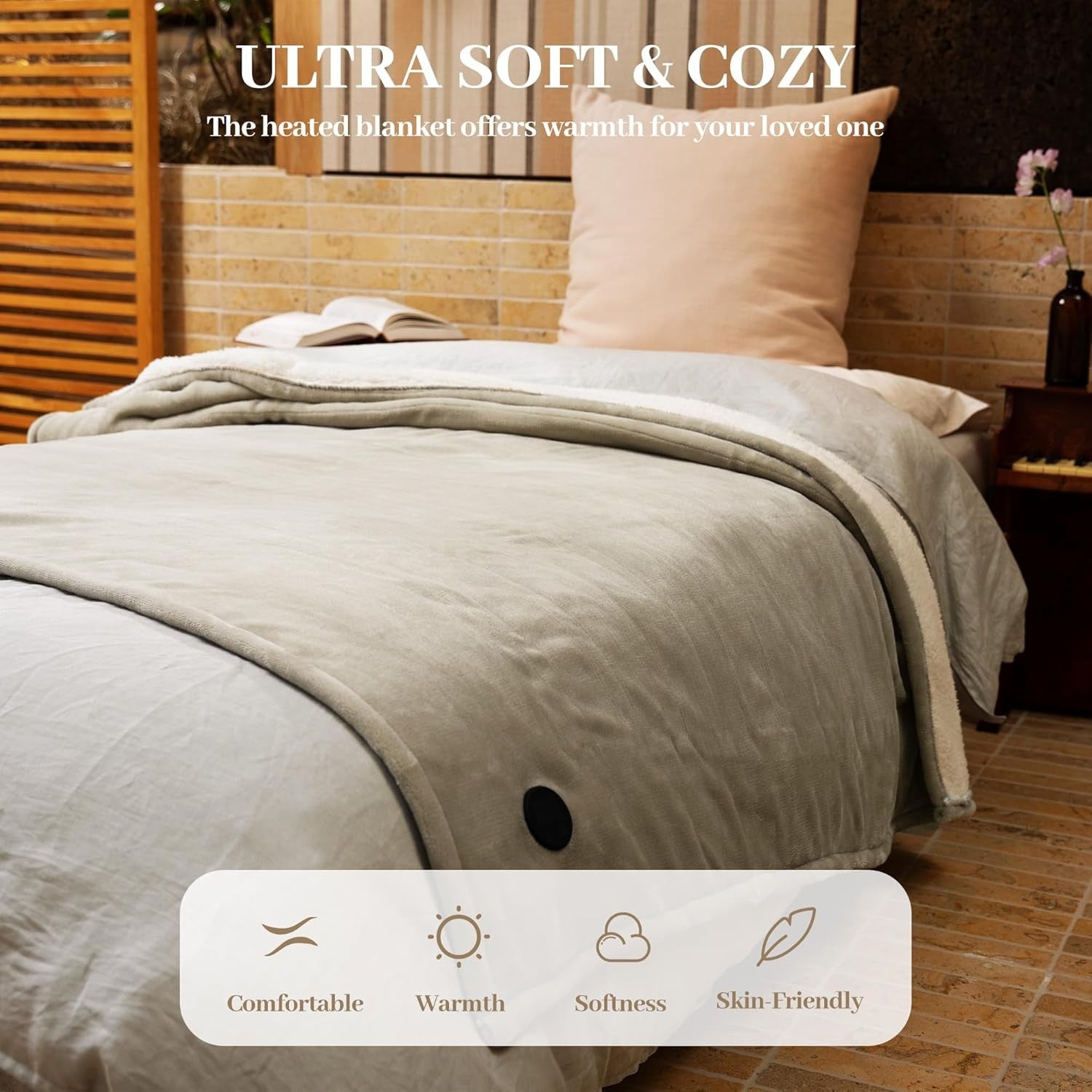 Electric Heated Throw Blanket 130x160cm 10 Heat Levels Auto Off Washable - Kwikley