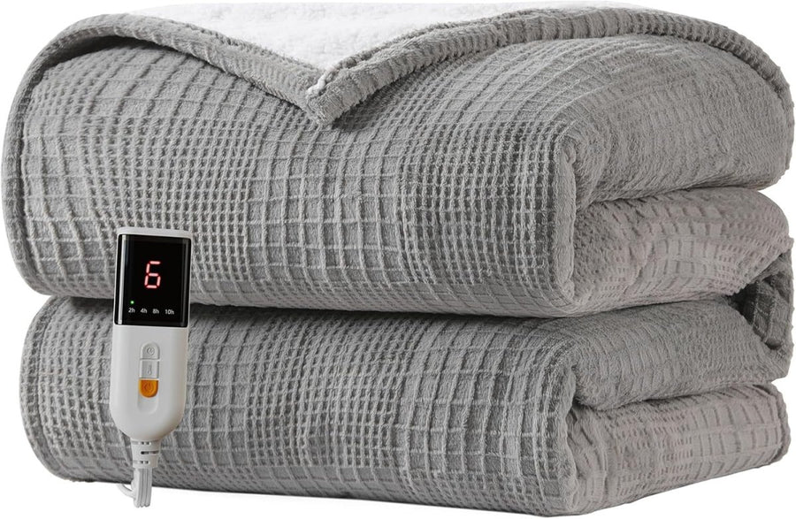 Electric Heated Throw Blanket 130x160cm 9 Heat Auto Off Washable - Kwikley