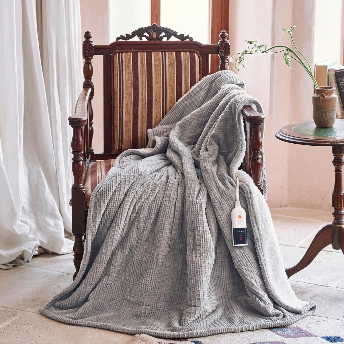 Electric Heated Throw Blanket 130x160cm 9 Heat Auto Off Washable - Kwikley