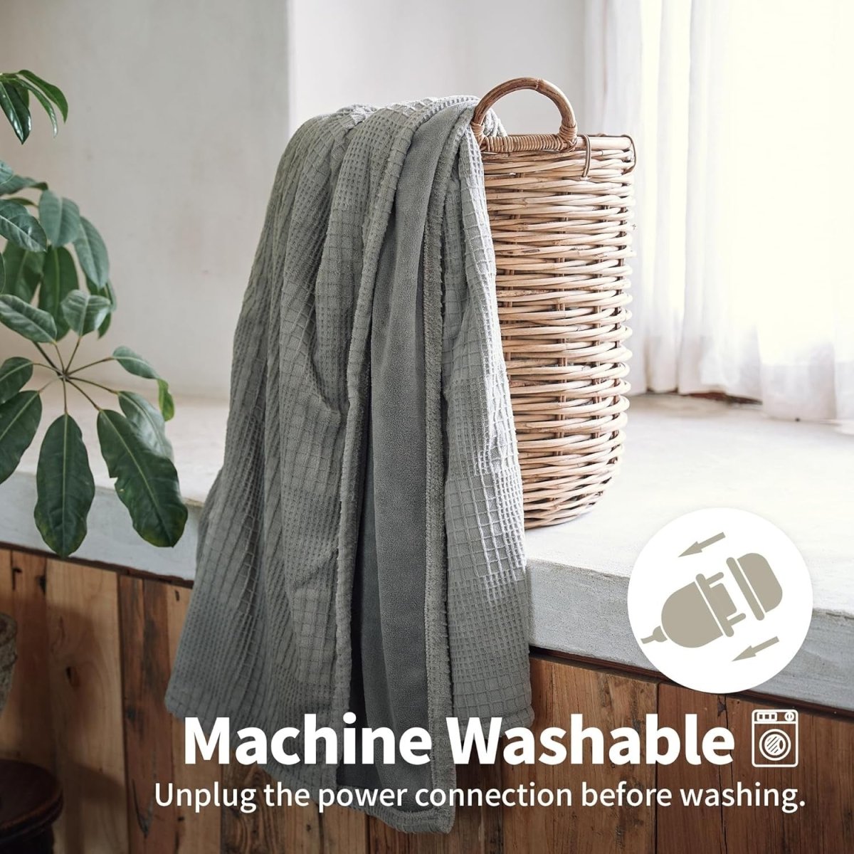 Electric Heated Throw Blanket 130x160cm 9 Heat Auto Off Washable - Kwikley