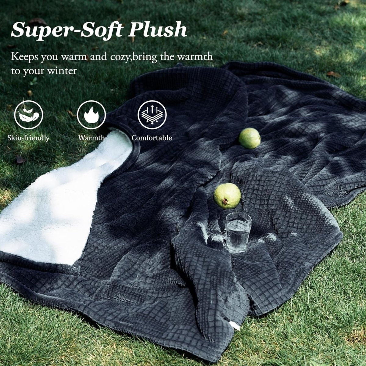 Electric Heated Throw Blanket 130x160cm 9 Heat Timer Auto Off Washable - Kwikley