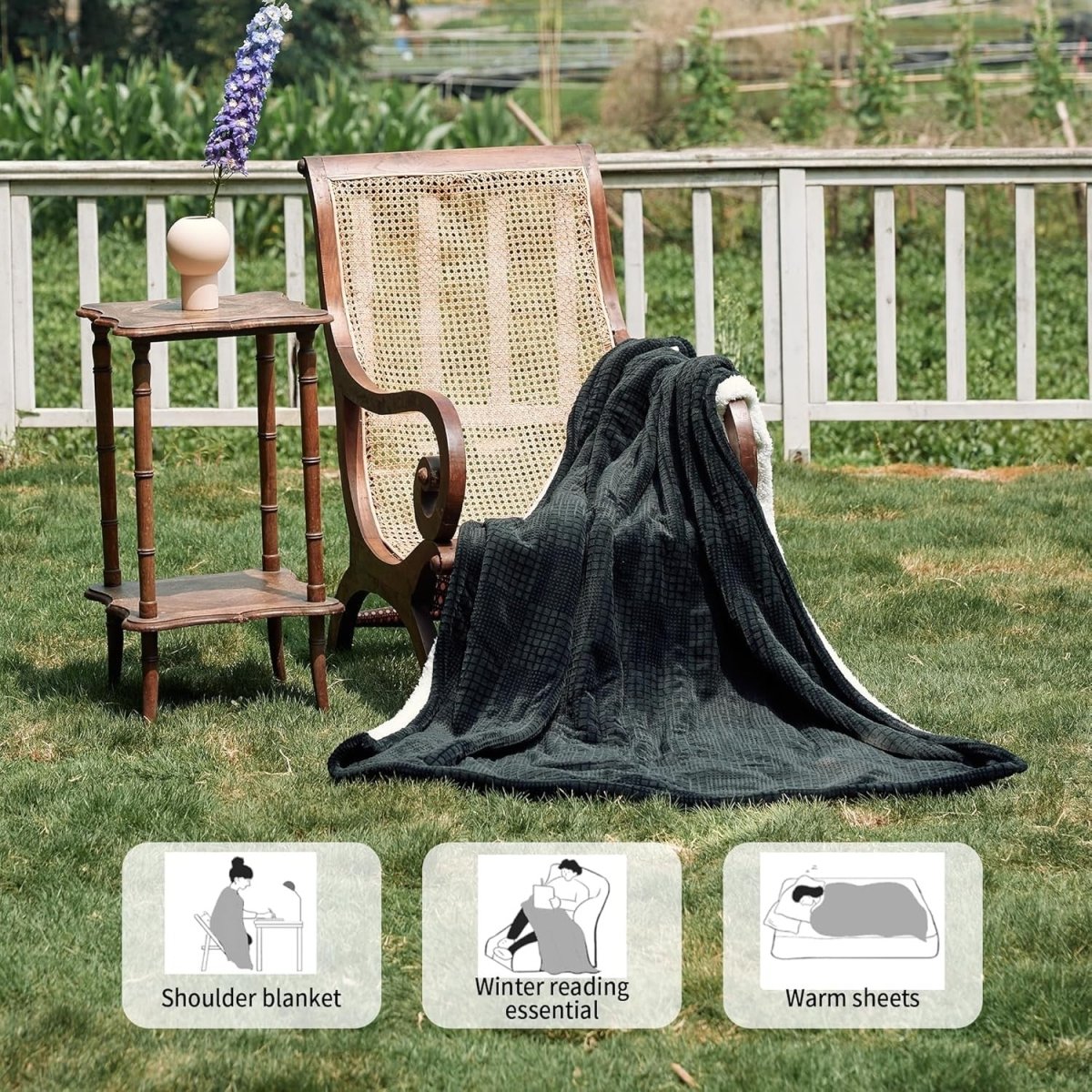 Electric Heated Throw Blanket 130x160cm 9 Heat Timer Auto Off Washable - Kwikley