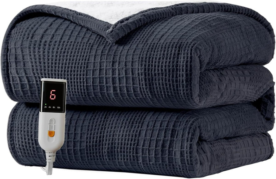 Electric Heated Throw Blanket 130x160cm 9 Heat Timer Auto Off Washable - Kwikley