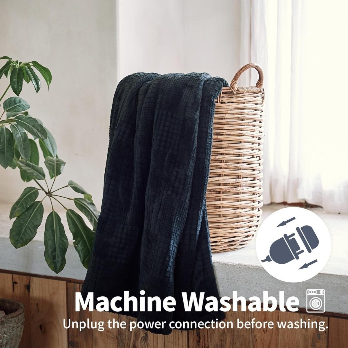 Electric Heated Throw Blanket 130x160cm 9 Heat Timer Auto Off Washable - Kwikley