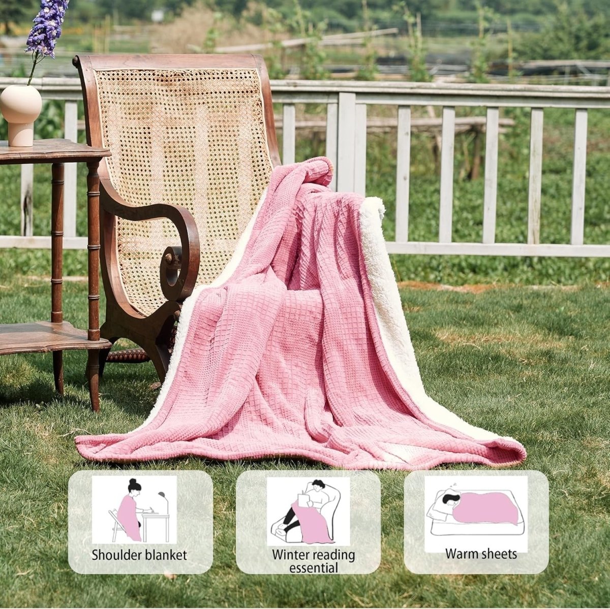 Electric Heated Throw Blanket 130x160cm 9 Timer Auto Off Washable - Kwikley
