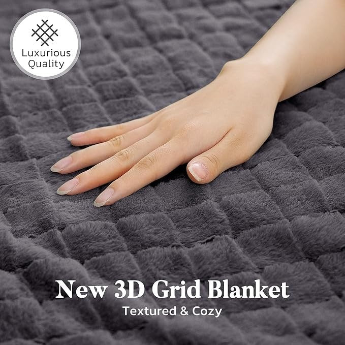 Electric Heated Throw Blanket 130x180cm Auto Off Soft Fleece Sofa Bed - Kwikley