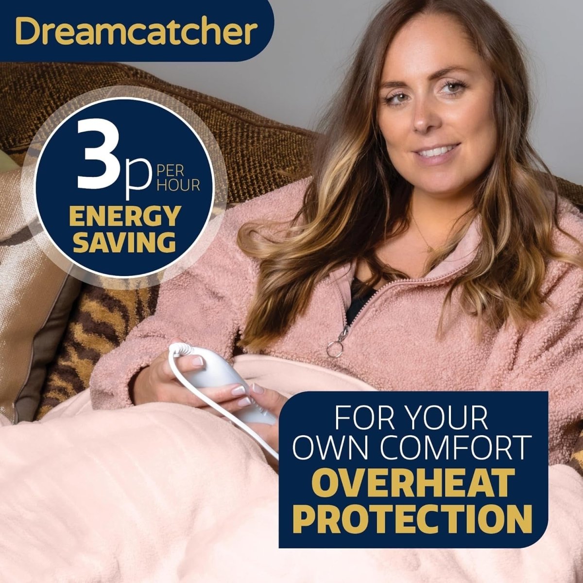 Electric Heated Throw Blanket 160x120cm Soft Fleece 9 Heat Washable - Kwikley